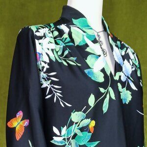 Vintage 70s Butterfly Garden Top, Medium